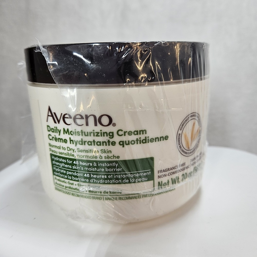 Aveeno Daily Moisturizing Cream 20 oz Fragrance Free Sealed Jar